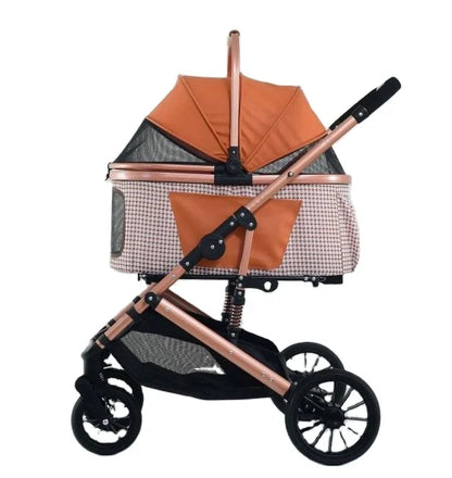 Pet Stroller Comfortable Pet Travel Carrier For Small Medium Dog Cat Folding Puppy Trolley With Storage Basket Pet Carriers