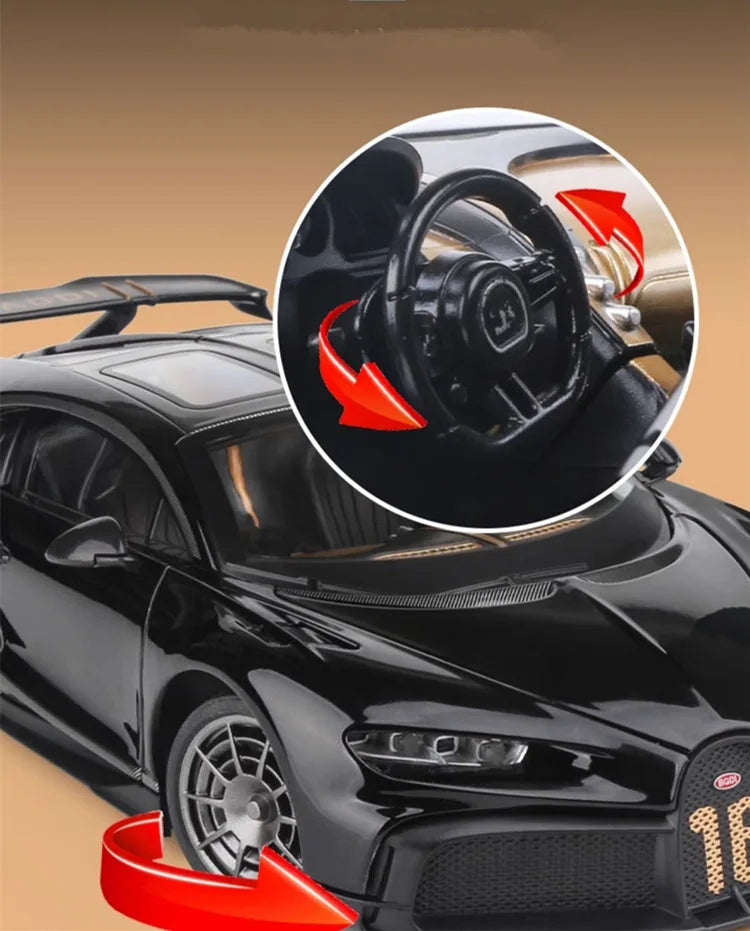 Bugatti Chiron 1:18 PUR SPORT Alloy Sports Model Diecast Metal Racing Car Vehicle Model Sound and Light SimulationToy Gift