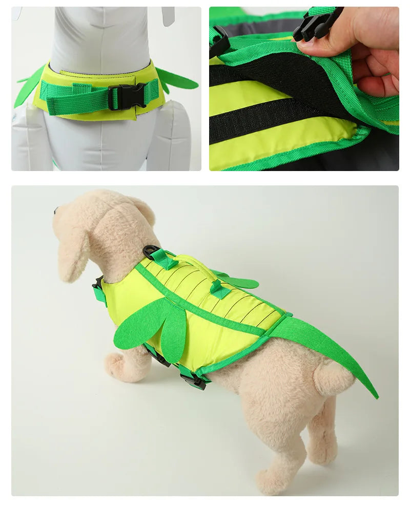 Dog Life Jacket for Swimming Boating Pet Safety Floatation Vest Life Preserver with Rescue Handle For Cats Small Medium Dogs