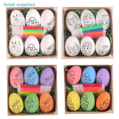 Cartoon Bunny Easter DIY Hand-Painted Eggs Kit - Children's Handmade Painting Gift Easter Decorative Artwork for Kids