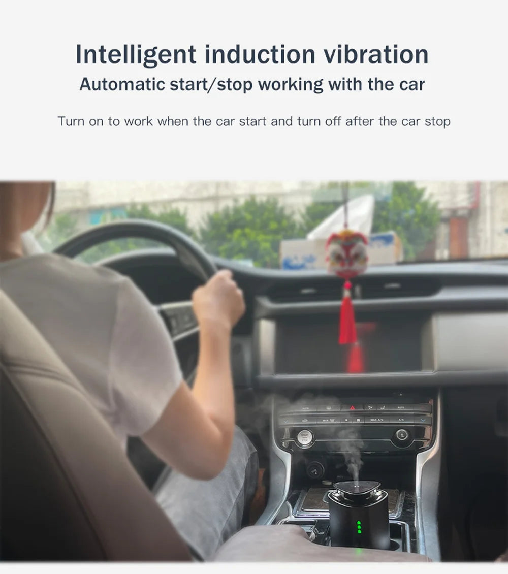 Car Diffuser Humidifier Auto Air Purifier Aromo Air Freshener USB Charging Electric Smell for Home Room Fragrance 1200mAh