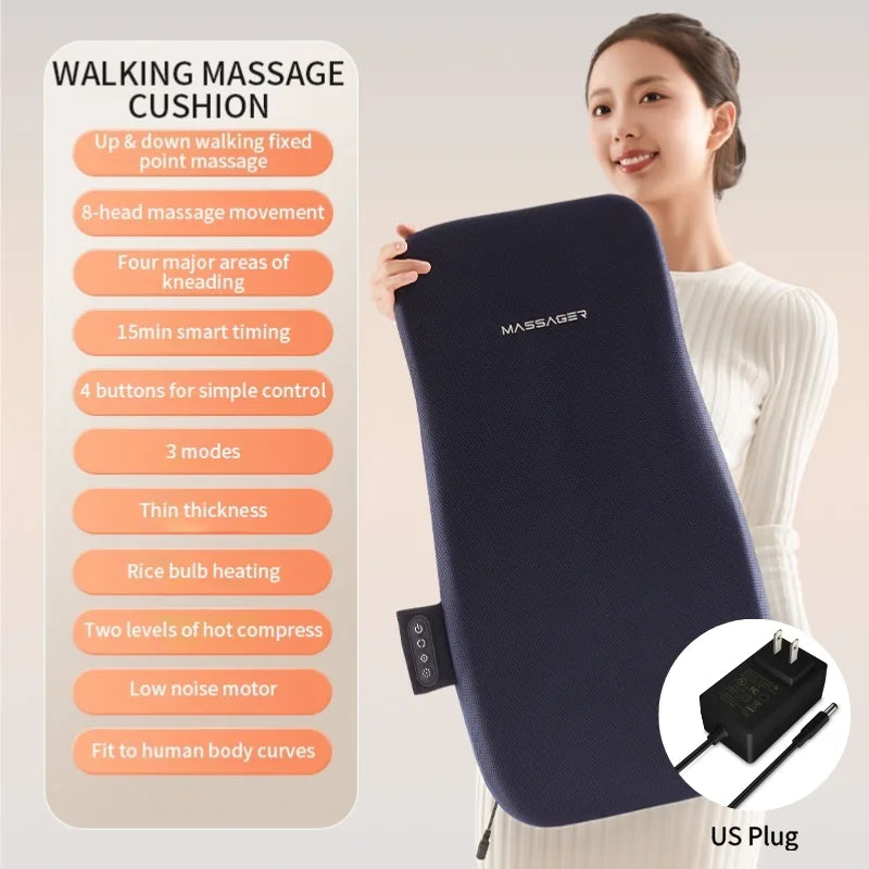 Electric Shiatsu Back Massager with Soothing Heat Upgraded Deep Tissue Kneading Full Body Massage Cushion Relax at Home Office