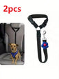 Solid Color Two-in-one Pet Car Seat Belt Nylon Lead Leash Backseat Safety Belt Adjustable Dogs Harness Collar Pet Accessories