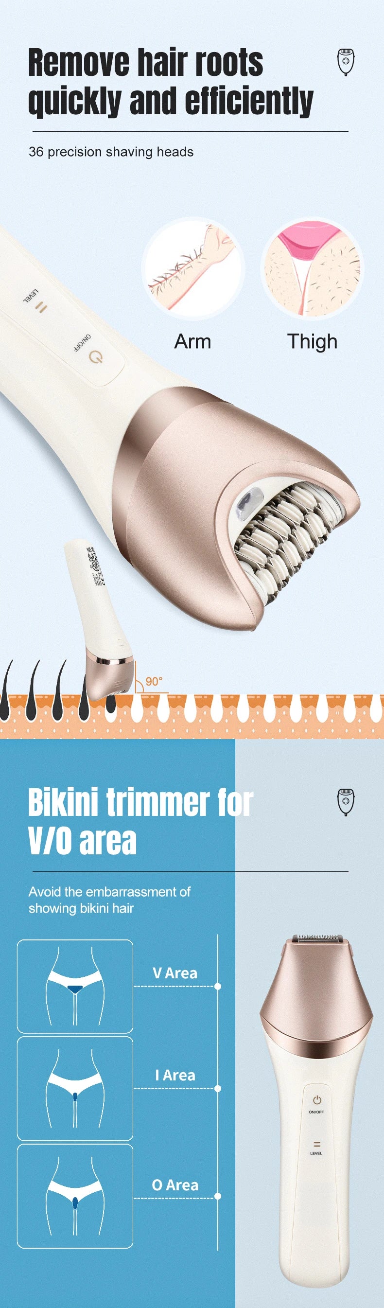 IRUIBEAUTY 703 Electric Women Epilator Shaver Leg Body Hair Removal Lip Chin Depilatory Lady Bikini Trimmer Facial Hair Remover