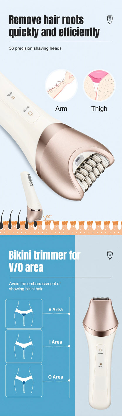 IRUIBEAUTY 703 Electric Women Epilator Shaver Leg Body Hair Removal Lip Chin Depilatory Lady Bikini Trimmer Facial Hair Remover