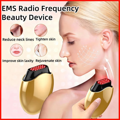 RF Facial Beauty Device EMS Anti-Aging Wrinkle Remover 2 Colors LED Skin Care Mini Radio Frequency Face Massager