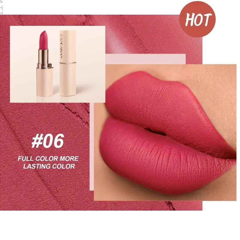 8 Colors Matte Lipstick Waterproof Velvet Nude Sexy Red Lip Gloss Long Lasting Nonstick Not Dry Lip Stain Makeup Matte Lipsticks