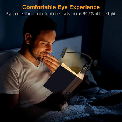Eye Caring Clip-on Reading Book Light 3 Colors 10 Brightness USB Rechargeable Flexible Easy Clip For Piano Lamp Sheet Music Read