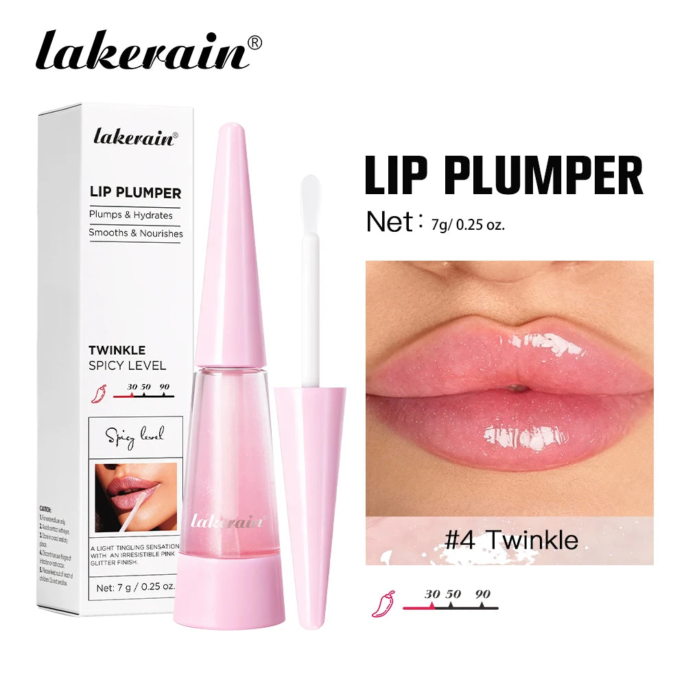 Lakerain Lip Plumper Deep Hydration Long-Lasting Nourishment High-Shine Gloss Shining Voluminous Finish Lip Moisturizing Liquid