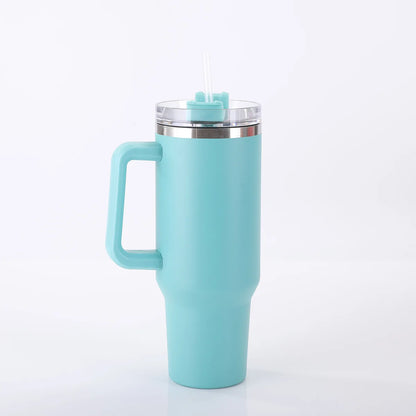 Personalized 40oz Customized Thermos Cups/Handle & Straw - Custom Name/Photo Insulated Stainless Steel Cup