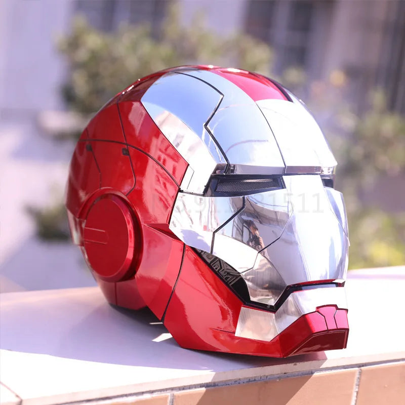 New AutoKing 1/1 Mk5 Iron Man Helmet Cosplay Voice Control Eyes with Light Model Toys for Adult Electric Wearable Gift