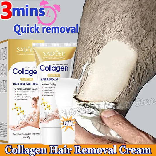 Fast Hair Removal Cream Painless Hair Growth Inhibitor Arm Armpit Legs Permanent Depilatory for Men Women Beauty Body Care 60g