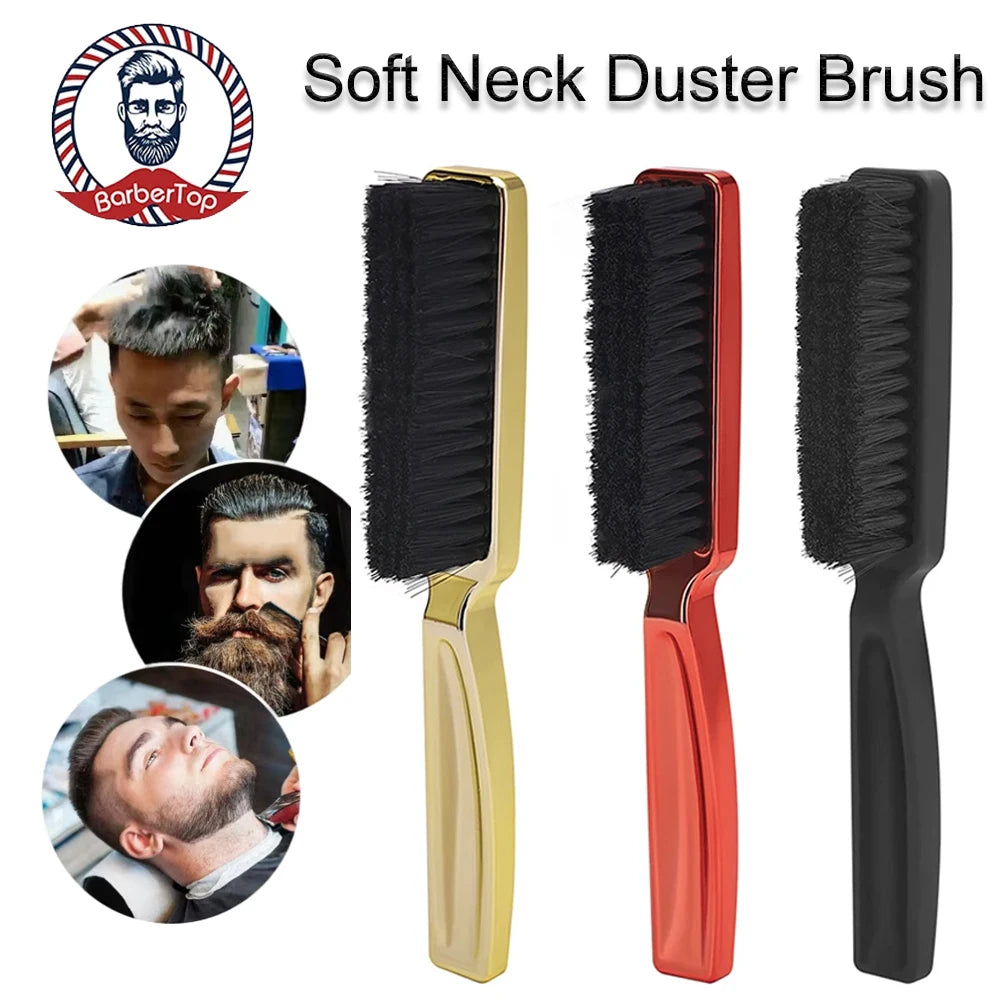 Soft Hair Cleaning Brush Barber Plastic Handle Retro Neck Duster for Salon Hairdressing Styling Tool to Remove Comb Breaks