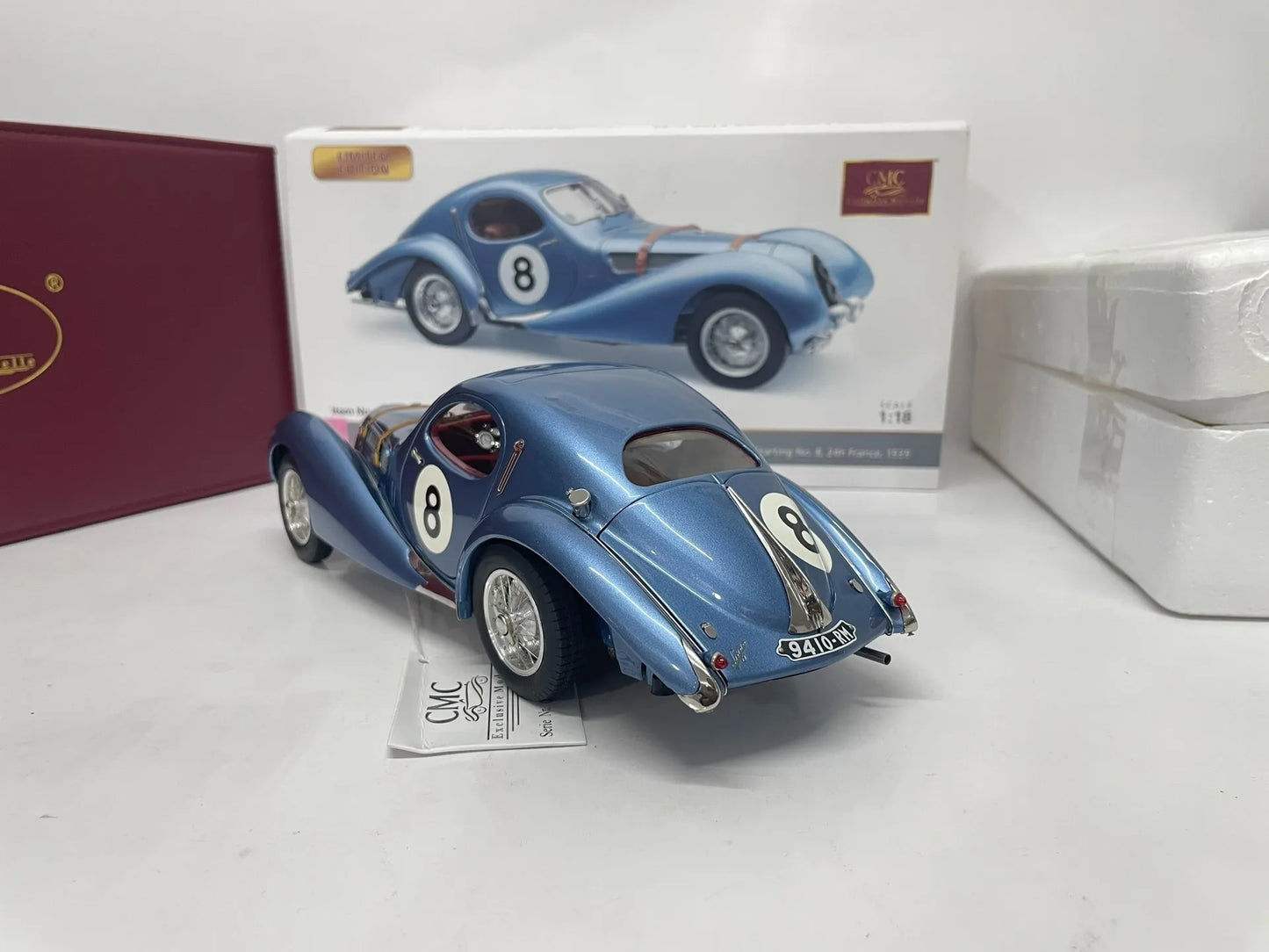 CMC 1:18 Talbot Lago Coupe T150 1939 #8 Simulation Limited Edition All Open Alloy Metal Static Car Model Toy Gift