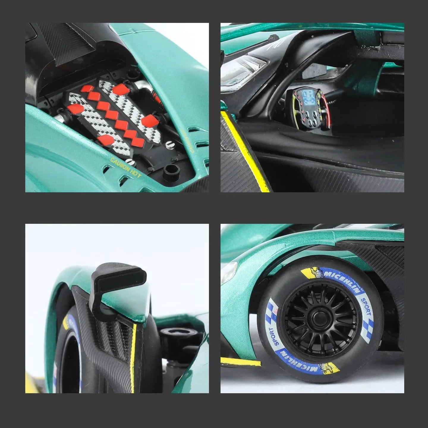 Aston Martin Valkyrie AMR PRO 1:24 Alloy Car Model Sound and Light Pull Back Toy Collectibles Gift