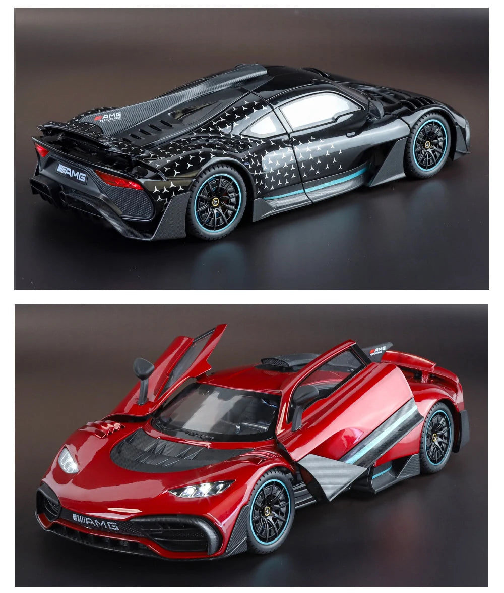Large 1/18 alloy die-cast AMG-ONE sports car model simulation sound and light adult collection gift