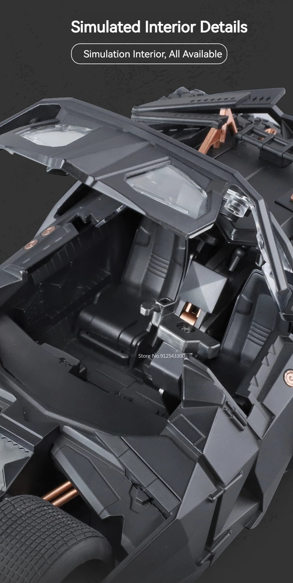 Large Scale 1:18 Batmobile Car Model Toy The Dark Knight Trilogy Sound Light Sliding Spray Alloy Vehicle Models Ornaments Gifts