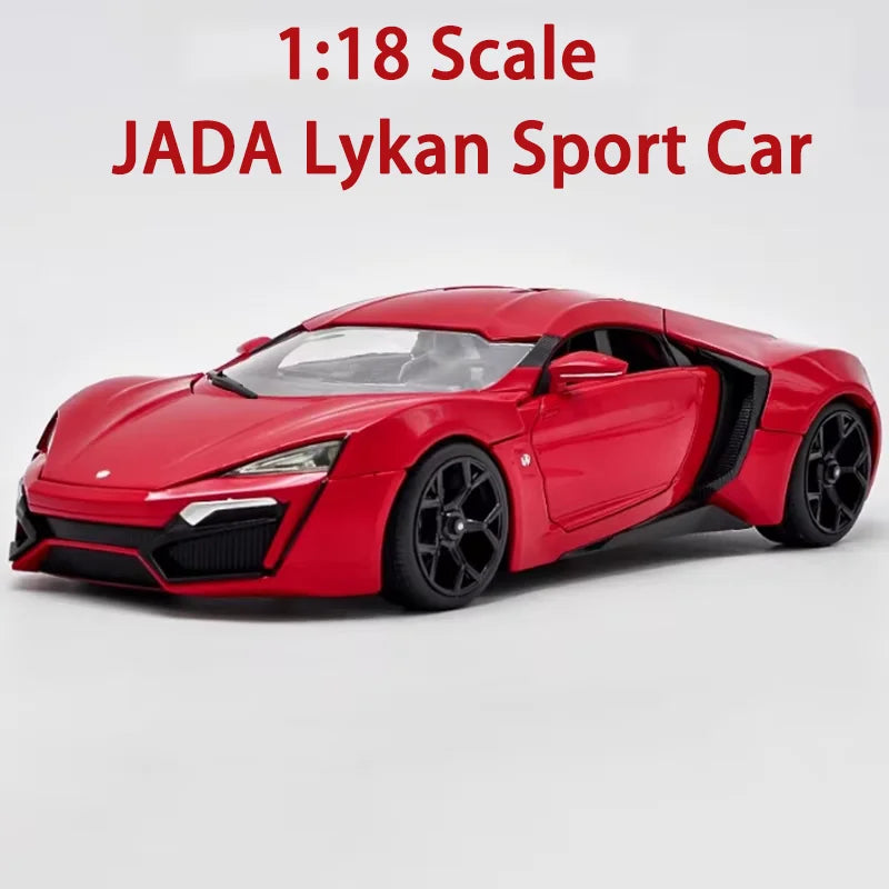 W Motors Lykan Hypersport Diecast 1:18 Scale JADA Car Alloy Simulation, Car Model Classic Collection, Souvenir Static Display Ornaments Gift