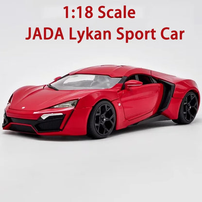 W Motors Lykan Hypersport Diecast 1:18 Scale JADA Car Alloy Simulation, Car Model Classic Collection, Souvenir Static Display Ornaments Gift