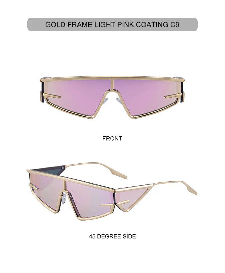 Y2K Punk Shield Irregular Sunglasses Women Luxury Brand Steampunk Cycling UV400 Goggle Eyewear Trendy WindProof Sun Glasses 2026