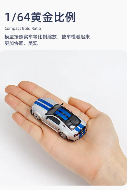 GDO & DCM 1:64 Ford Mustang GT NFS Silver Blue Need for Speed Movie Edition Alloy Car Model
