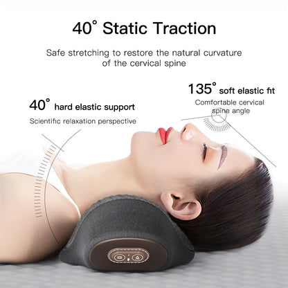 Electric Neck Massage Pillow Heating Vibration Neck Massager Back Cervical Traction Relax Sleeping Memory Foam Spine Support