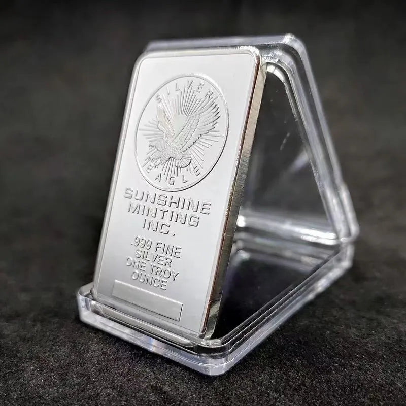 Silver Eagle Bar 1oz Silver Bar Sunshine Minting 999 Fine Silver One Troy Ounce Bullion Souvenir Bar