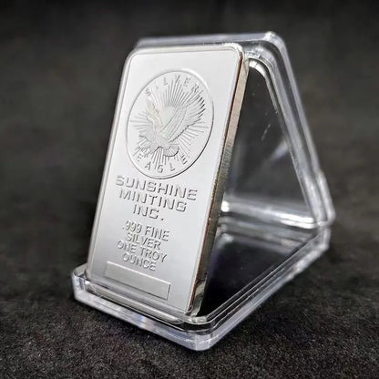 Silver Eagle Bar 1oz Silver Bar Sunshine Minting 999 Fine Silver One Troy Ounce Bullion Souvenir Bar