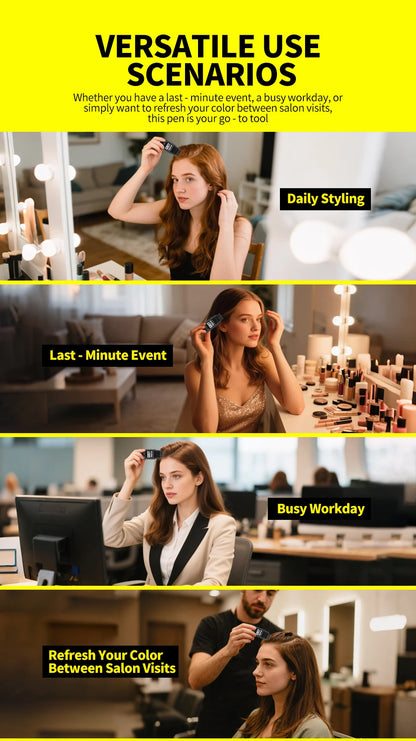 Waterproof Quick Hair Dye Stick with Comb Temporary Long-Lasting Hair Color Stick Disposable Fast Gray Coverage Hair Color Pen