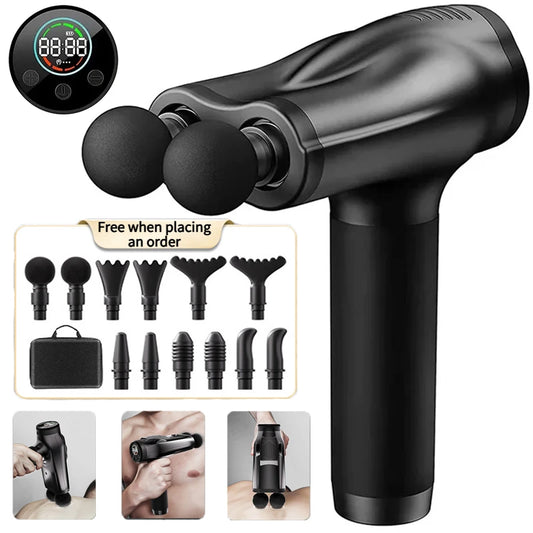 Dual head handheld muscle massage gun,deep tissue, relieves fatigue, used for office workers,elderly people,fitness enthusiasts