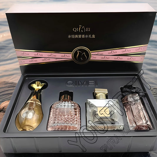 Luxury Brand Perfume Women Eau De Parfum Femme Gift Box 4Pcs Set 100ml Perfumes De Mujer Fresh Natural Floral Fruity Scent Spray