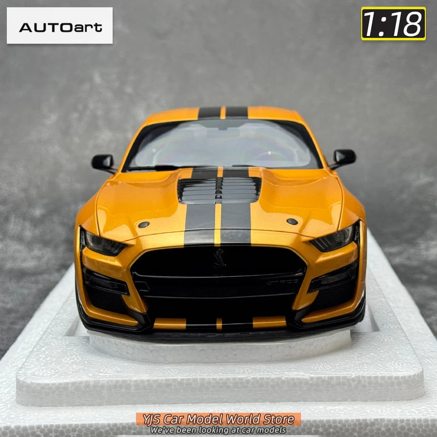 AUTOART New 1/18 scale Ford Mustang Shelby GT500 WHITE SILVER  Sports car model Static display Collection Holiday gift 73097