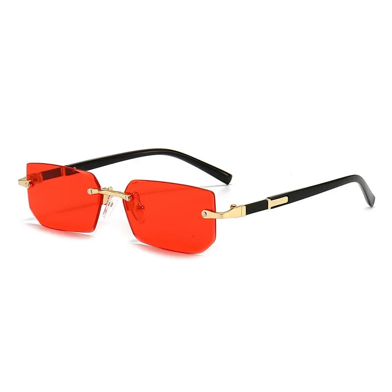 Fashion Punk Square Sunglasses Women Luxury Brand Small Frame Sun Glasses Female Rectangle Metal Mirror Oculos De Sol