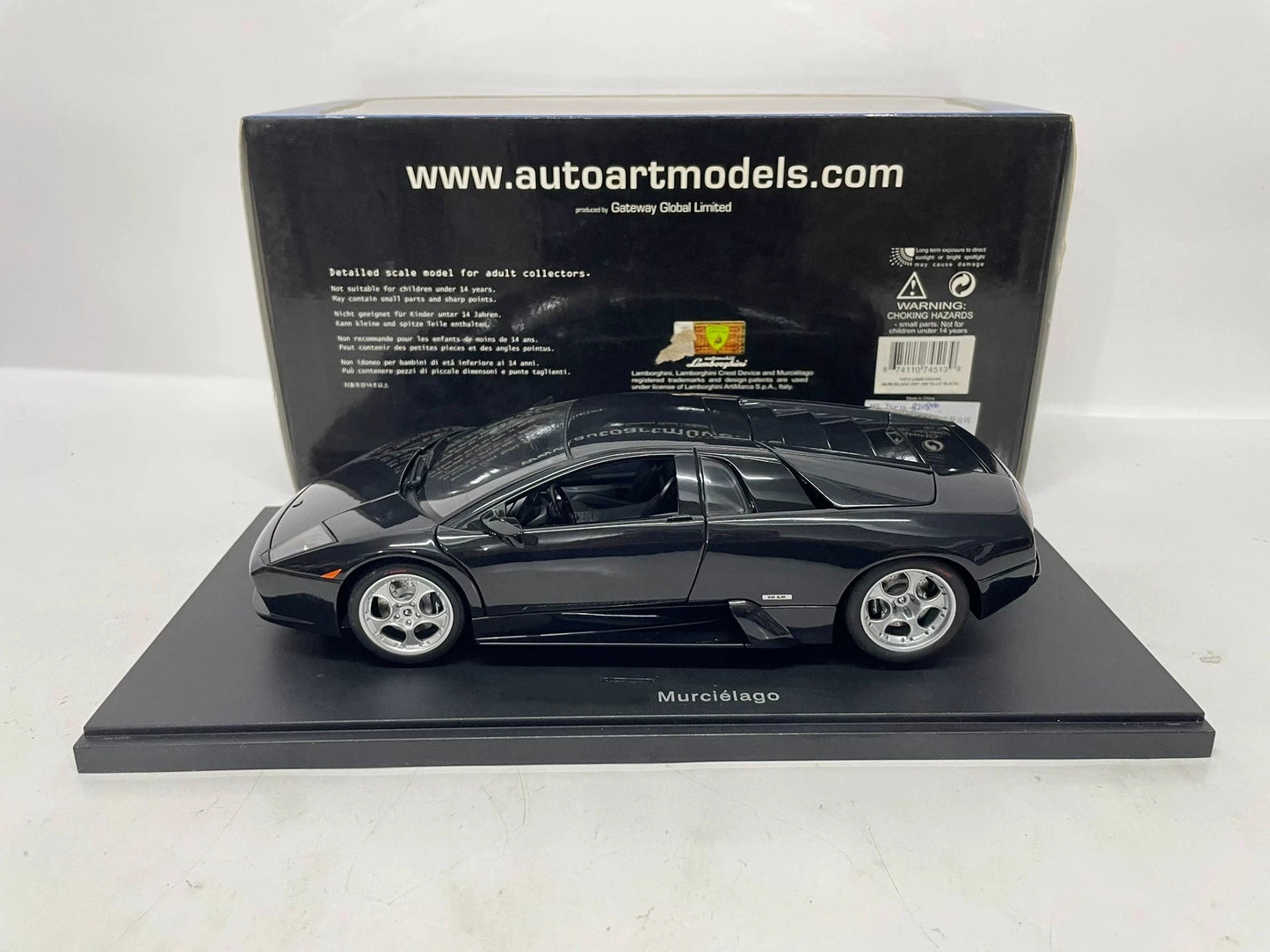 Autoart 1:18 Murcielago Black Simulation Limited Edition All Open Alloy Metal Static Car Model Toy Gift
