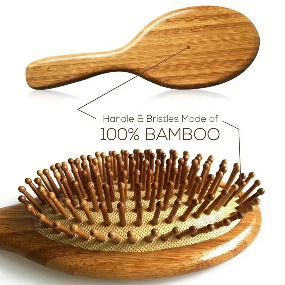 Natural Wood Comb Bamboo Air Cushion Comb High Elastic Head Smooth Hair Not Knotted Practical Comb Hair Loss Massage Brush
