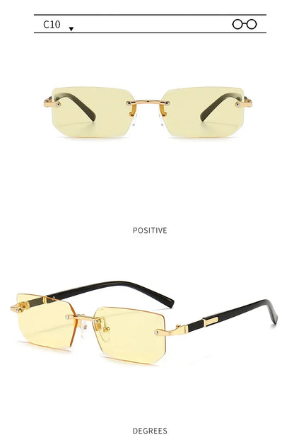 Fashion Punk Square Sunglasses Women Luxury Brand Small Frame Sun Glasses Female Rectangle Metal Mirror Oculos De Sol