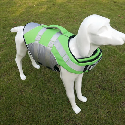 Reflective Dog Life Jacket Adjustable Breathable Pet Safety Vest Enhanced Buoyancy Oxford Cloth Swimming Clothes Beach