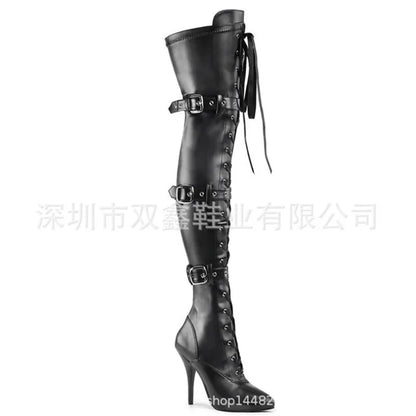 New Over Knee Boots High Quality Fashion Boots Sexy High Boots Fashion Women Boots 12cm Stiletto Boots 34-45 46 BBZAI