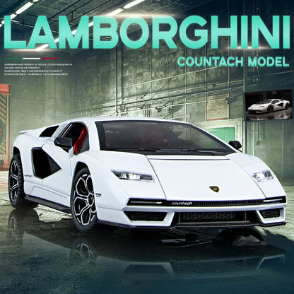 Lamborghini Countach LPI 800-4 Simulation1:24  Diecast Metal Alloy Model car Sound Light Pull Back CollectionToy Gifts