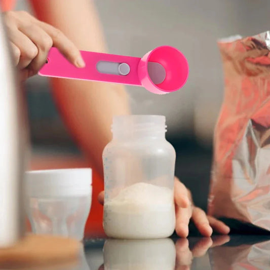 Creative No Spill Measuring Spoon Funnel Preparation Of Protein Powder Workout & Sports Drinks, Baby Formula Refill Mess Spill