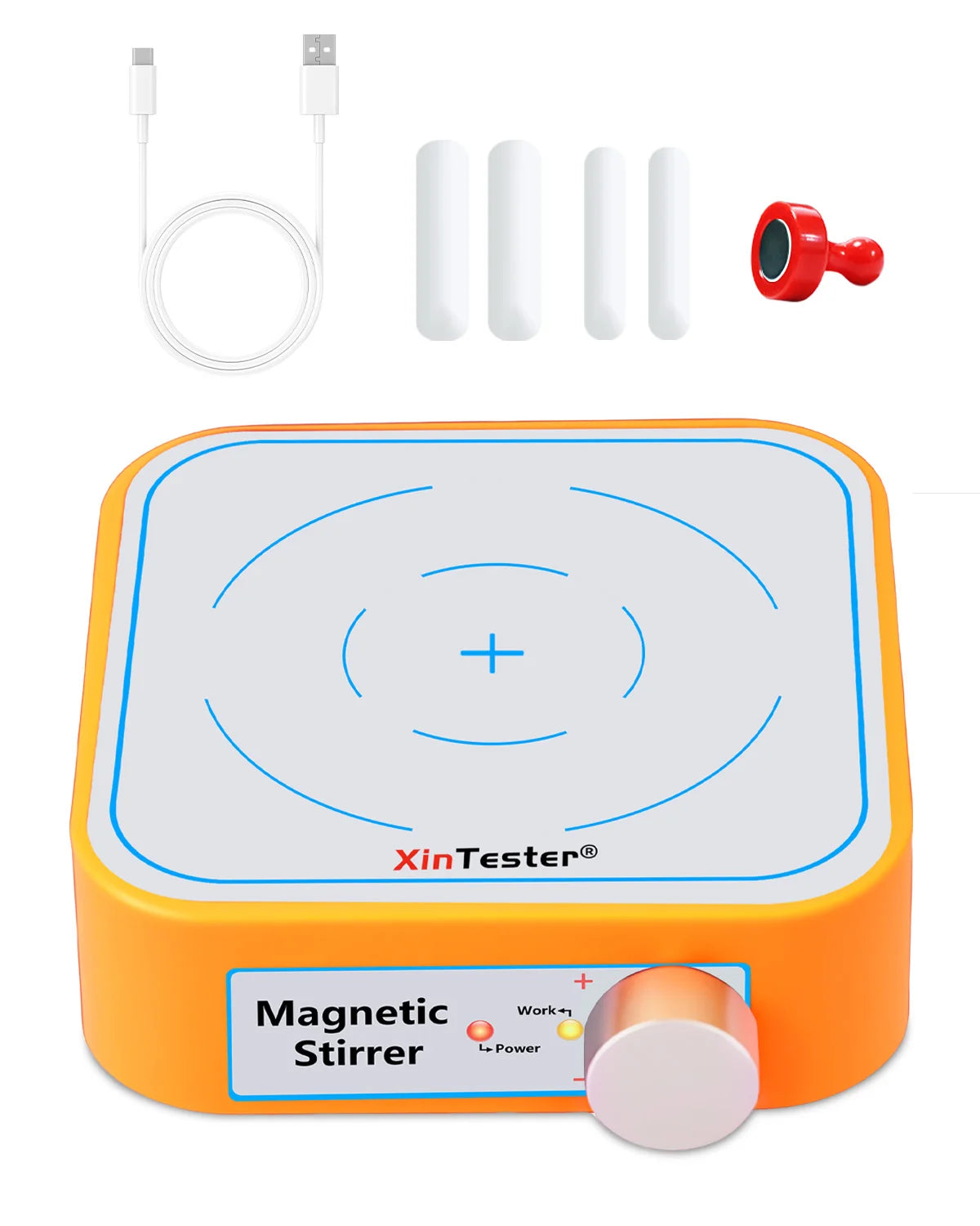 Xin Teste 3000RPM Mini Magnetic Stirrer, 3000ml  Stirrers for Low Viscosity Liquid, No Heating Basic/Rechargeable