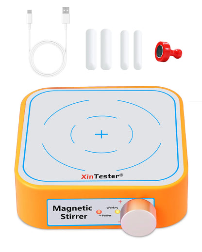 Xin Teste 3000RPM Mini Magnetic Stirrer, 3000ml  Stirrers for Low Viscosity Liquid, No Heating Basic/Rechargeable