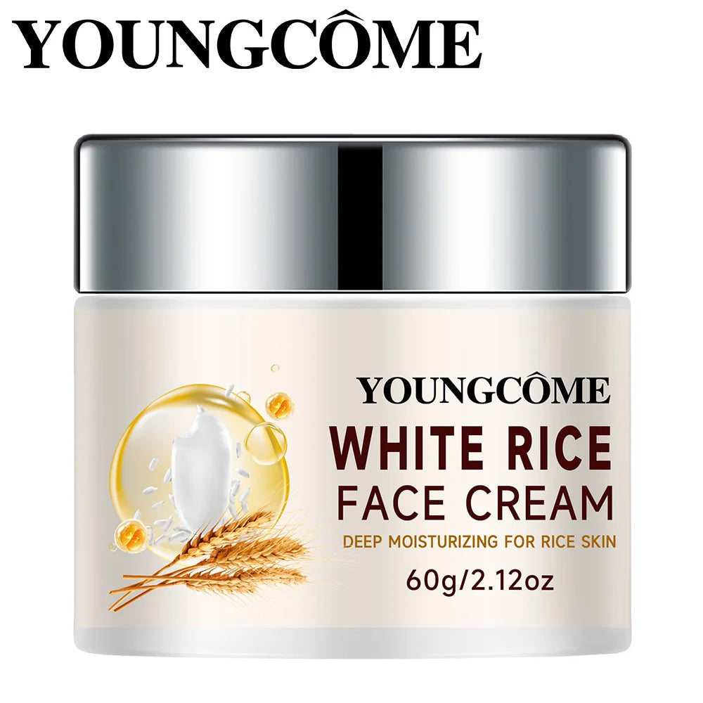 YOUNGCOME Rice washing water moisturizin g face cream, suitable for dry and rough skin, Improves the texture of skin