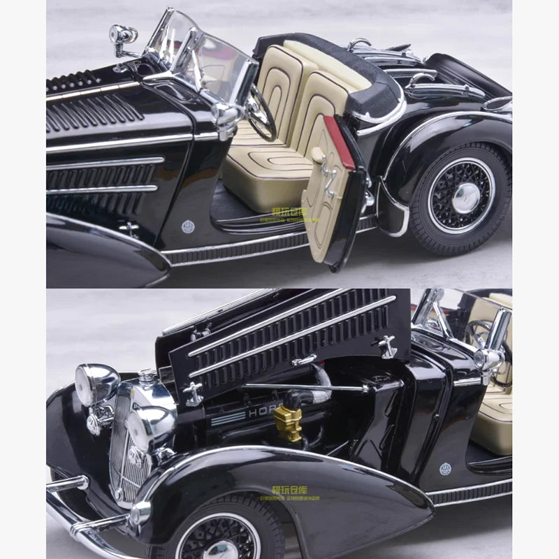 Sunstar 1:18 HORCH 855 1939 Vintage Model Car Adult Souvenir Classic Static Display Collection Toy Gift