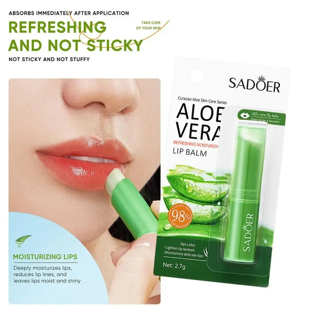 Refreshing Moisturizing Repair Lip Balm Aloe Vera Vitamin Essence Double Protection Hydrating Lip Balm Beauty Skin Care