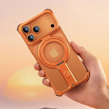 Eary Magnetic Case for iPhone 17 Pro Max With 360°Rotating Ring Kickstand Magsafe Wireless Charging Shell Shockproof Phone Cover