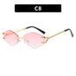 Small Frame Hexagon Sunglasses Women 2026 Luxury Brand Metal Rimless Rhombus Sun Glasses For Female Retro Polygon Eyewear UV400