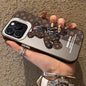 Matte Hard Case for iPhone 16 15 14 13 12 11 Pro Max XS X XR 8 7 Plus SE 2020 Luxury Retro Robot Bear Shockproof Plating Cover