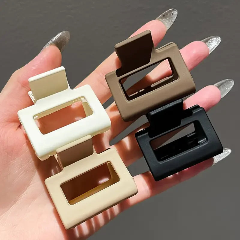 1/4Pcs frosted multi-color mini block small grab clip hair claw high grip braid tidying shark clip