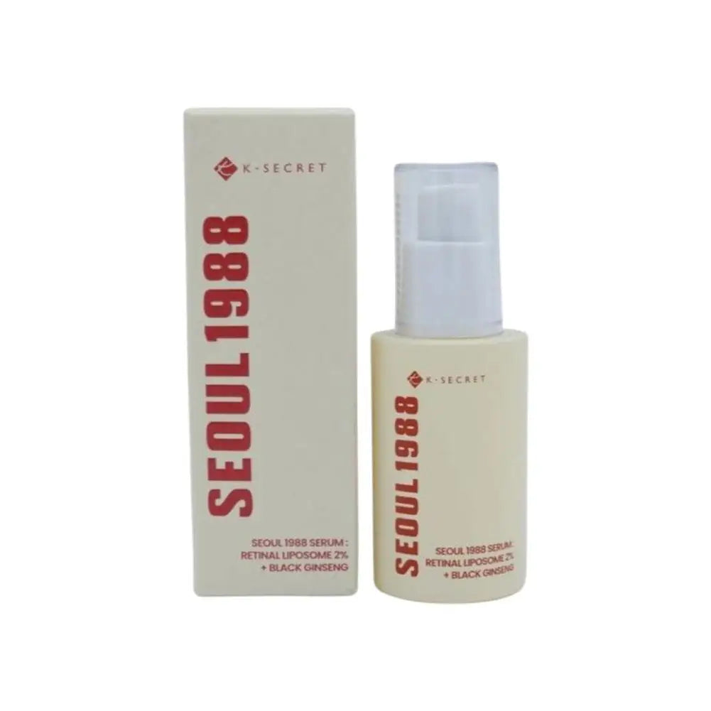 Korean Seoul 1988 Set Retinol Eye Cream Face Serum 2% Black Ginseng Niacinamide Rice VC Improve Closed Comedones Brighten Skin